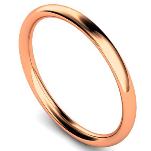 Traditional court profile wedding ring in rose gold | 2mm width