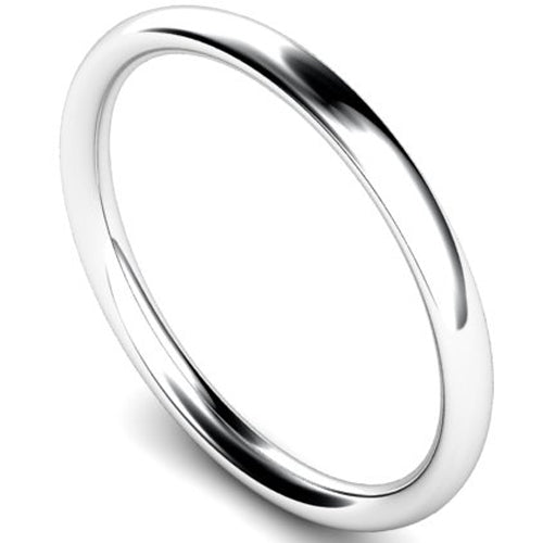 Traditional court profile wedding ring in palladium | 2mm width