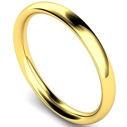 Traditional court profile wedding ring in yellow gold | 2.5mm width