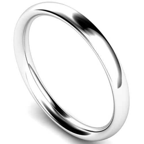 Traditional court profile wedding ring in palladium | 2.5mm width