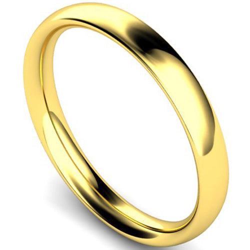 Traditional court profile wedding ring in yellow gold | 3mm width