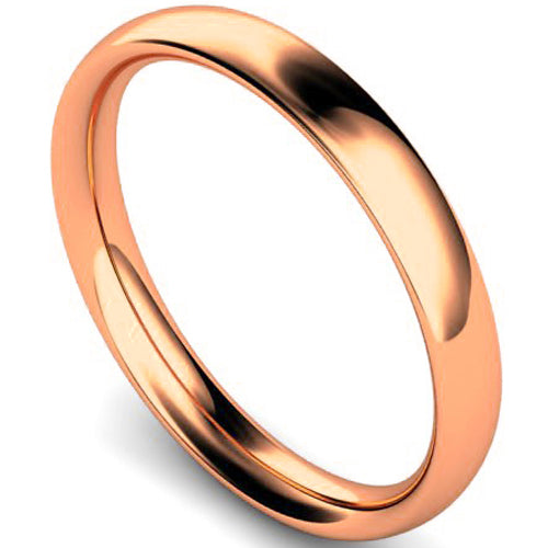 Traditional court profile wedding ring in rose gold | 3mm width