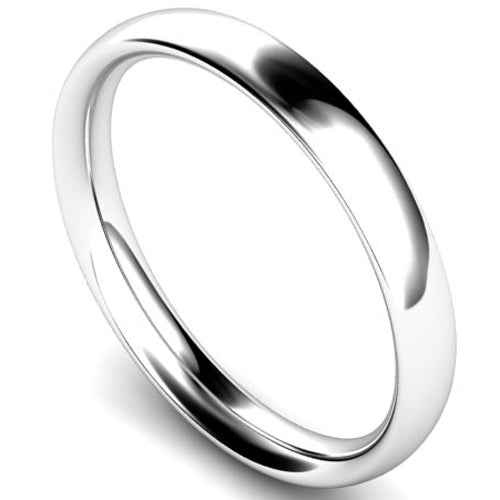 Traditional court profile wedding ring in platinum | 3mm width