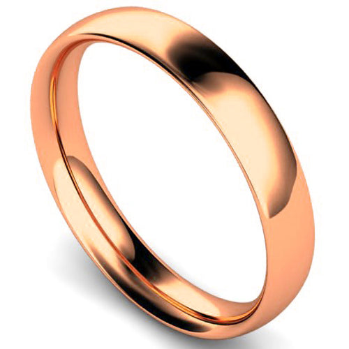 Traditional court profile wedding ring in rose gold | 4mm width