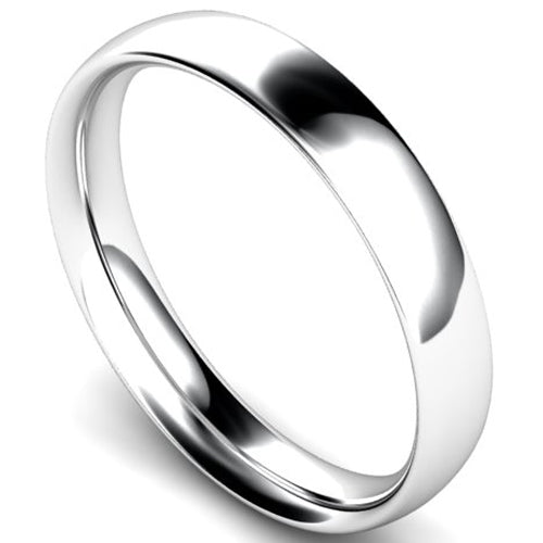 Traditional court profile wedding ring in platinum | 4mm width