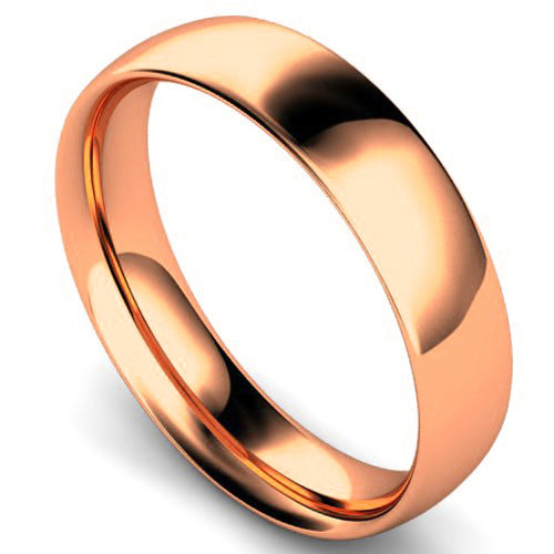 Traditional court profile wedding ring in rose gold | 5mm width