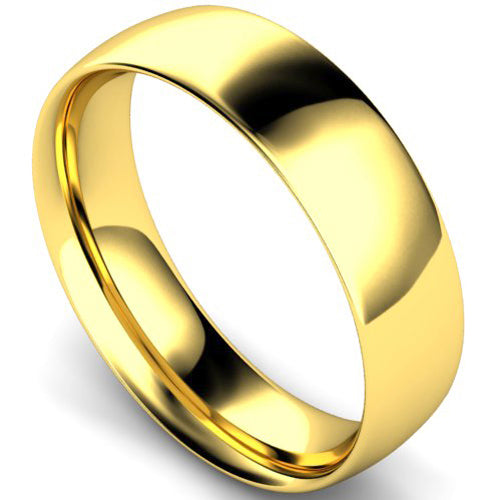 Traditional court profile wedding ring in yellow gold | 6mm width