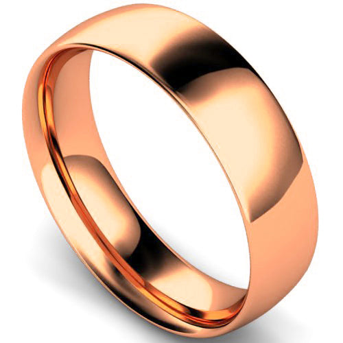 Traditional court profile wedding ring in rose gold | 6mm width