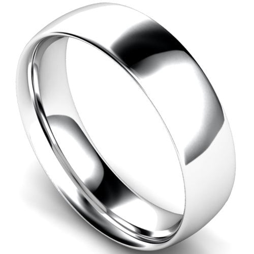 Traditional court profile wedding ring in platinum | 6mm width