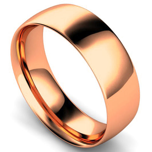 Traditional court profile wedding ring in rose gold | 7mm width