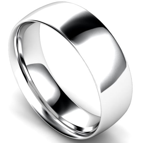 Traditional court profile wedding ring in palladium | 7mm width