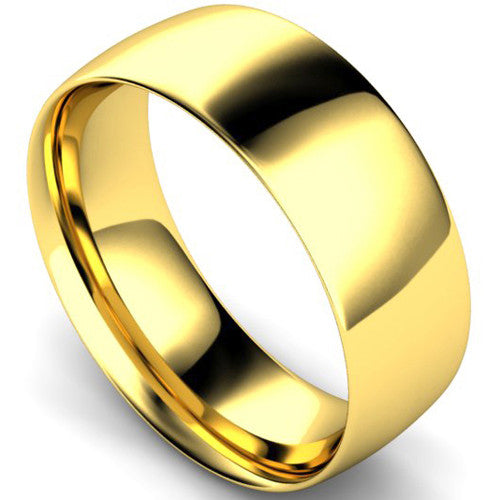 Traditional court profile wedding ring in yellow gold | 8mm width