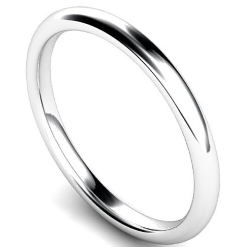 Edged traditional court profile wedding ring in palladium | 2mm width