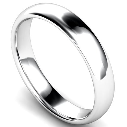 Edged traditional court profile wedding ring in platinum | 4mm width