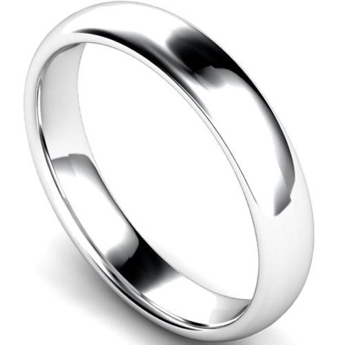 Edged traditional court profile wedding ring in palladium | 5mm width