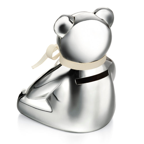 Teddy Bear Money Box, Silver Plated