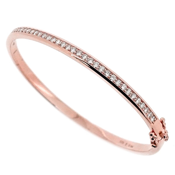 Diamond bangle in 9ct rose gold, 0.94ct